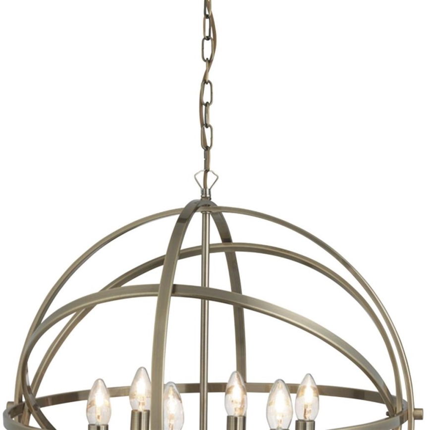 Searchlight - Pakabinama liustra ant grandinės ORBIT 6xE14/60W/230V, žalvarinė