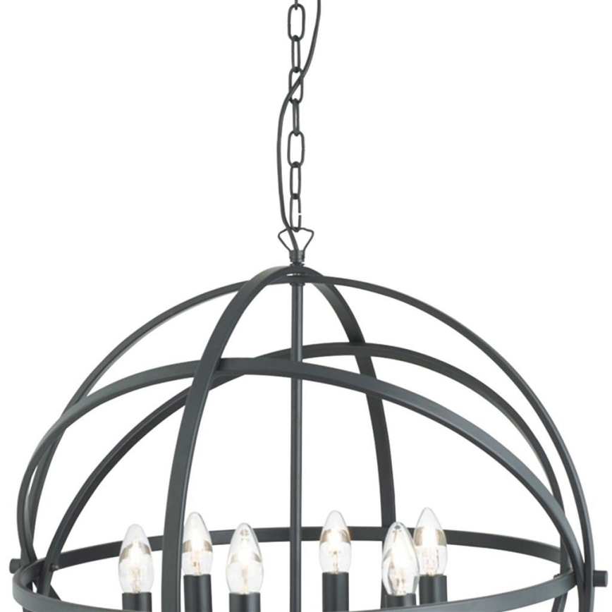 Searchlight - Pakabinamas šviestuvas ant grandinės ORBIT 6xE14/60W/230V juodas