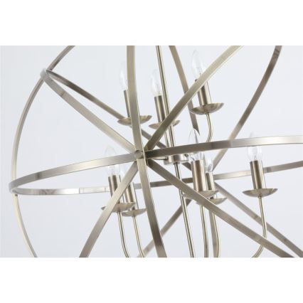 Searchlight - Liustra ant grandinės ORBIT 8xE14/60W/230V žalvarinė