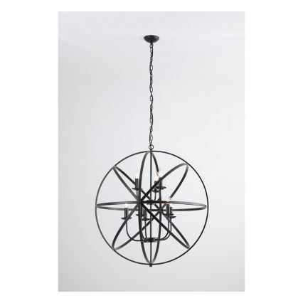 Searchlight - Liustra su grandine ORBIT 8xE14/60W/230V juoda