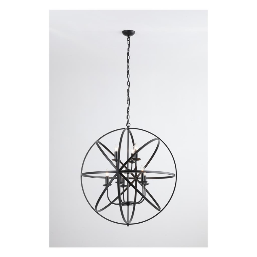 Searchlight - Liustra su grandine ORBIT 8xE14/60W/230V juoda