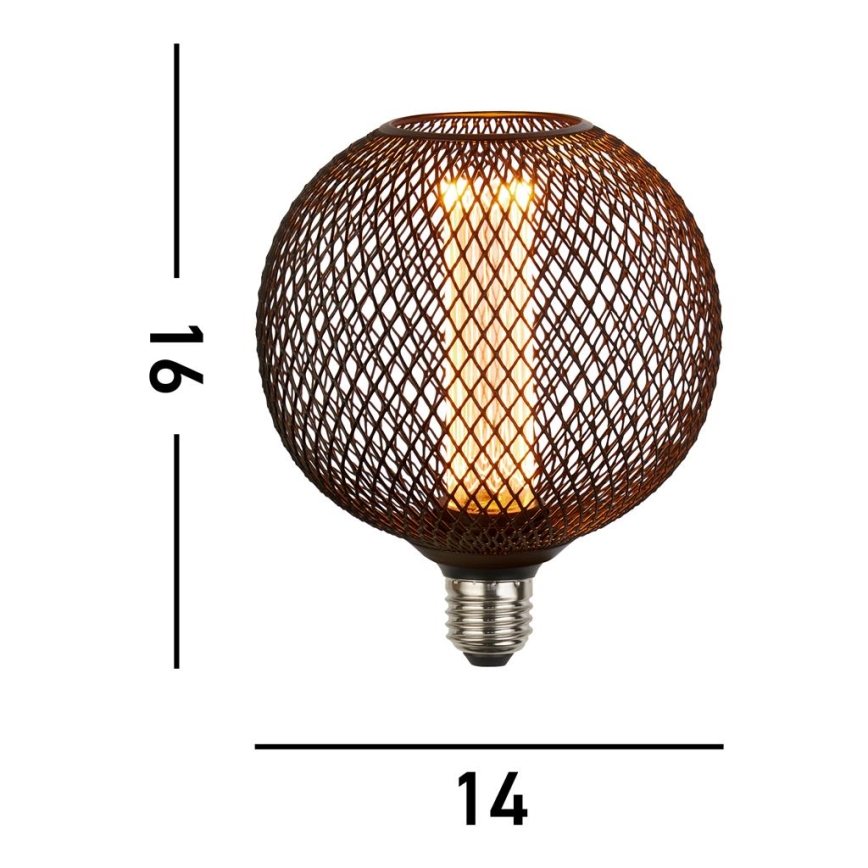 Searchlight - reguliuojama dekoratyvinė LED lemputė WIRE MESH E27/4,5W/230V 2700K