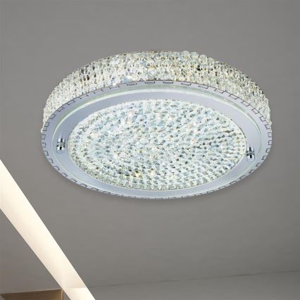 Searchlight - LED lubinis šviestuvas FLUSH LED/24W/230V diametras 40 cm chromas