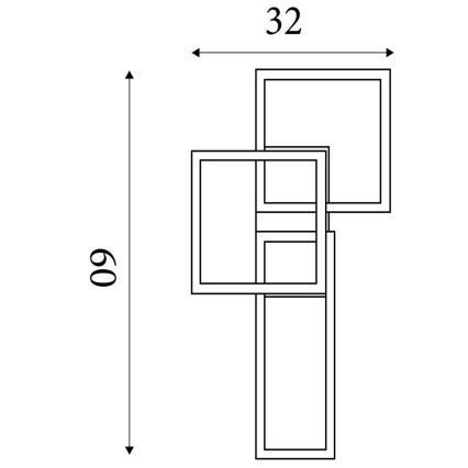 Searchlight - LED dimeriu reguliuojamas lubinis šviestuvas WALL ART II LED/30W/230V 32x60 cm