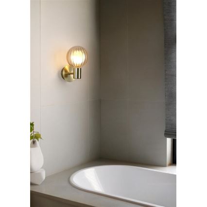 Searchlight - Sieninis šviestuvas LUMINSPHERE 1xG9/7W/230V žalvarinis