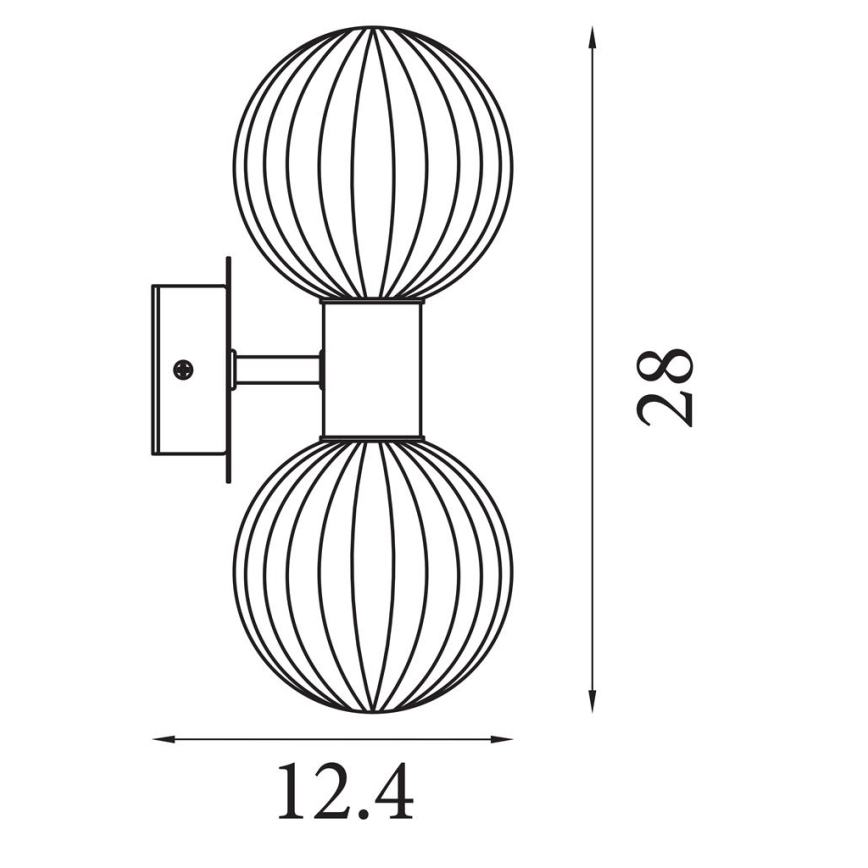 Searchlight - Sieninis šviestuvas LUMINSPHERE 2xG9/7W/230V juodas