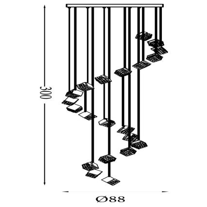 Searchlight - Pritemdomas LED lubinis šviestuvas CUBOID LED/10,25W/230V 3000K