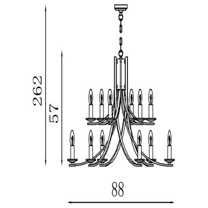Searchlight - Liustra ant grandinės ASCONA 12xE14/60W/230V