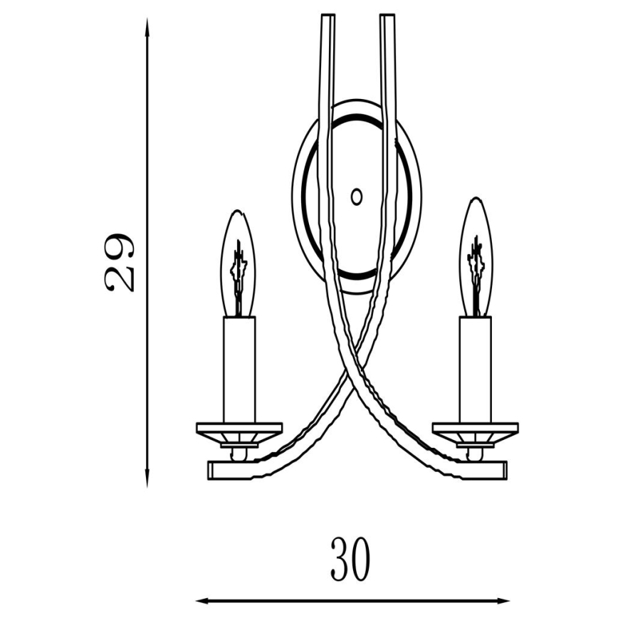Searchlight - Sieninis šviestuvas ASCONA 2xE14/60W/230V