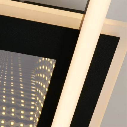 Searchlight - Reguliuojamo ryškumo LED lubinis šviestuvas QUADRATE LED/24W/230V 36x36 cm juodas