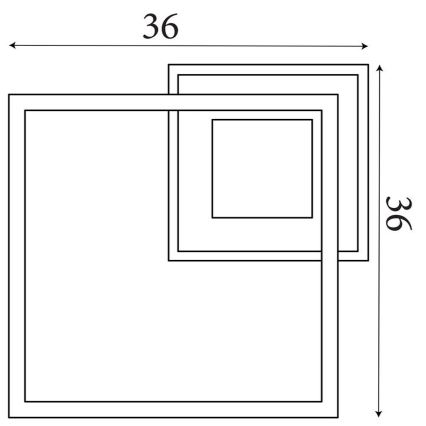 Searchlight - Reguliuojamo ryškumo LED lubinis šviestuvas QUADRATE LED/24W/230V 36x36 cm juodas
