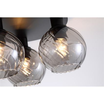 Searchlight - Lubinis šviestuvas RADIANCE 3xE27/60W/230V Ø 37,5 cm juodas