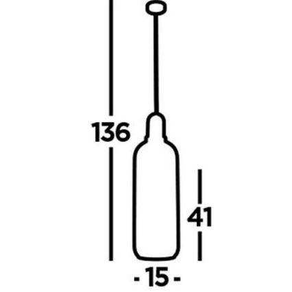 Searchlight - Pakabinamas sietynas PIPETTE 1xE27/60W/230V blizgus