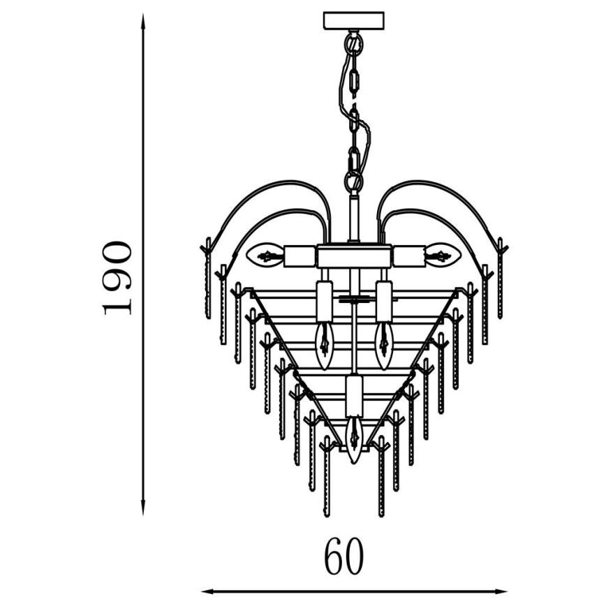 Searchlight - Pakabinama liustra ant grandinės FEATHER 10xE14/60W/230V