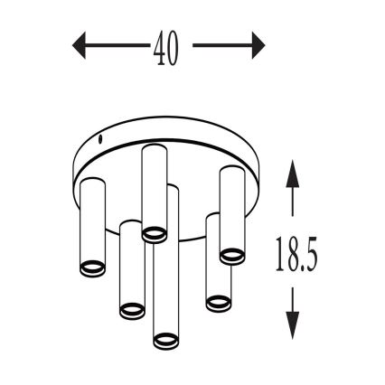Searchlight - Lubinis šviestuvas TUBES 6xGU10/10W/230V, Ø 40 cm
