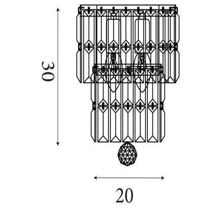 Searchlight - vonios sieninis šviestuvas EMPIRE 2xE14/7W/230V IP44
