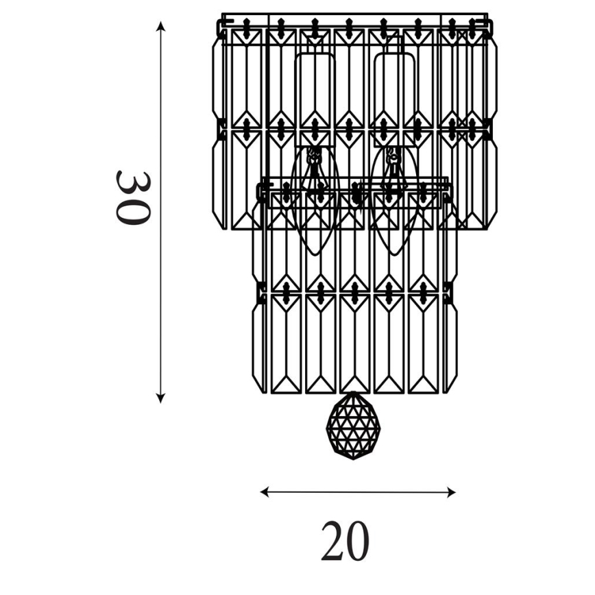 Searchlight - vonios sieninis šviestuvas EMPIRE 2xE14/7W/230V IP44