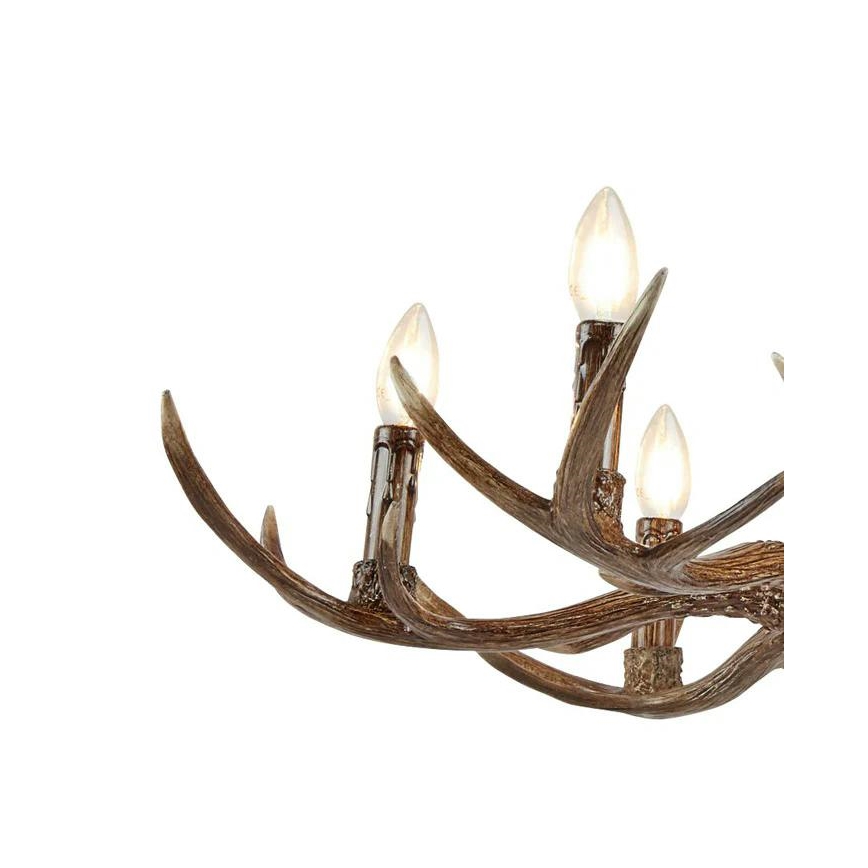 Searchlight - Pakabinamas šviestuvas ant grandinėlės STAG 6xE14/7W/230V elnių ragai