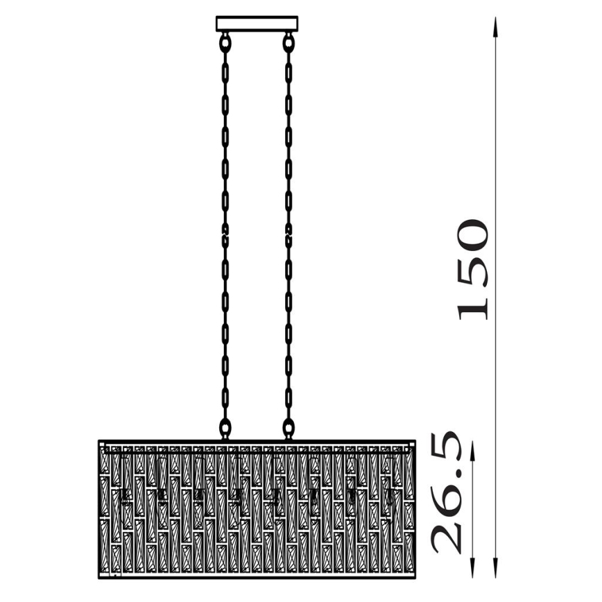 Searchlight - Pakabinama liustra BIJOU su grandine 8xE14/40W/230V