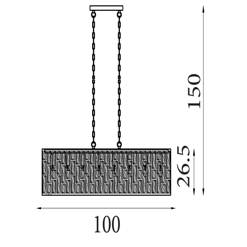 Searchlight - Pakabinamas šviestuvas su grandine BIJOU 8xE14/40W/230V