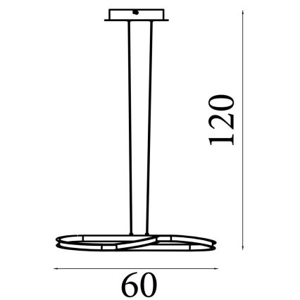 Searchlight - LED su reguliuojamu ryškumu pakabinamas šviestuvas ant laido DOODLE LED/40W/230V, žalvarinis