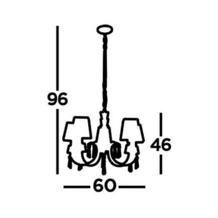 Searchlight - Sietynas, kabinamas ant grandinės PORTICO 5xG9/33W/230V blizgus chromas