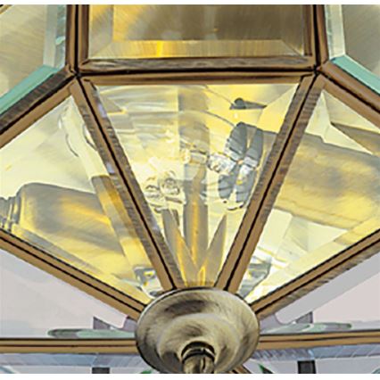 Searchlight - Lubinis šviestuvas FLUSH 2xE14/60W/230V žalvaris