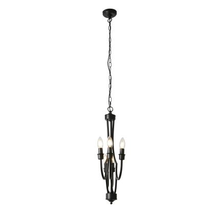Searchlight - Sietynas, kabinamas ant grandinės LODGE 5xE14/60W/230V juoda