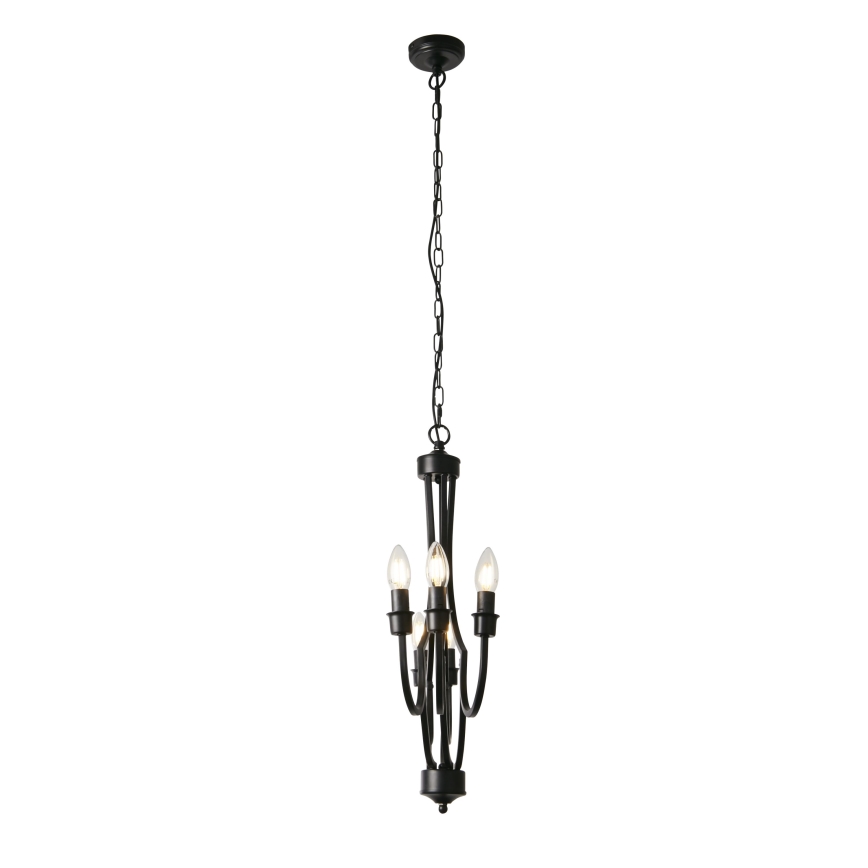 Searchlight - Sietynas, kabinamas ant grandinės LODGE 5xE14/60W/230V juoda