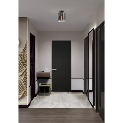 Searchlight - Lubinis šviestuvas SWEDEN, 1xE27/60W/230V, skersmuo 22 cm, juoda/dūminė