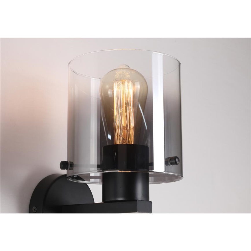 Searchlight - Sieninis šviestuvas SWEDEN 1xE27/60W/230V juoda/dūminė