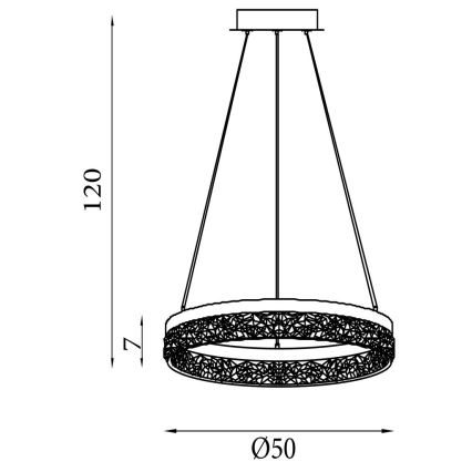 Searchlight - reguliuojama LED liustra ant laido MADELEJNE LED/25W/230V