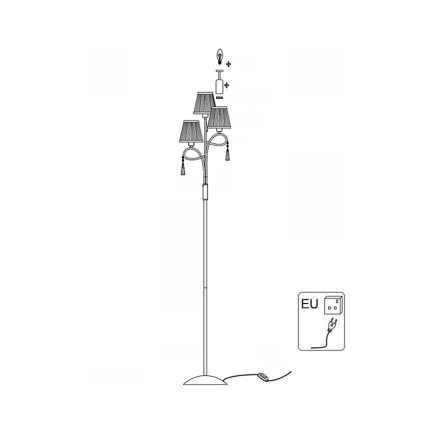 Searchlight - Toršeras SIMPLICITY 3xE14/60W/230V blizgus chromas