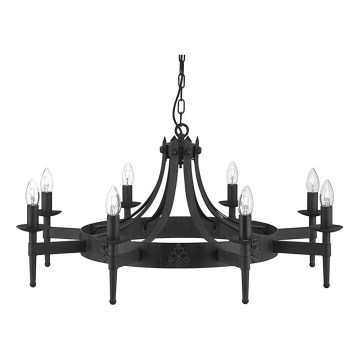 Searchlight - Liustra ant grandinės CARTWHEEL 8xE14/60W/230V juoda