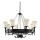 Searchlight - Liustra ant grandinės CARTWHEEL 8xE27/60W/230V juoda