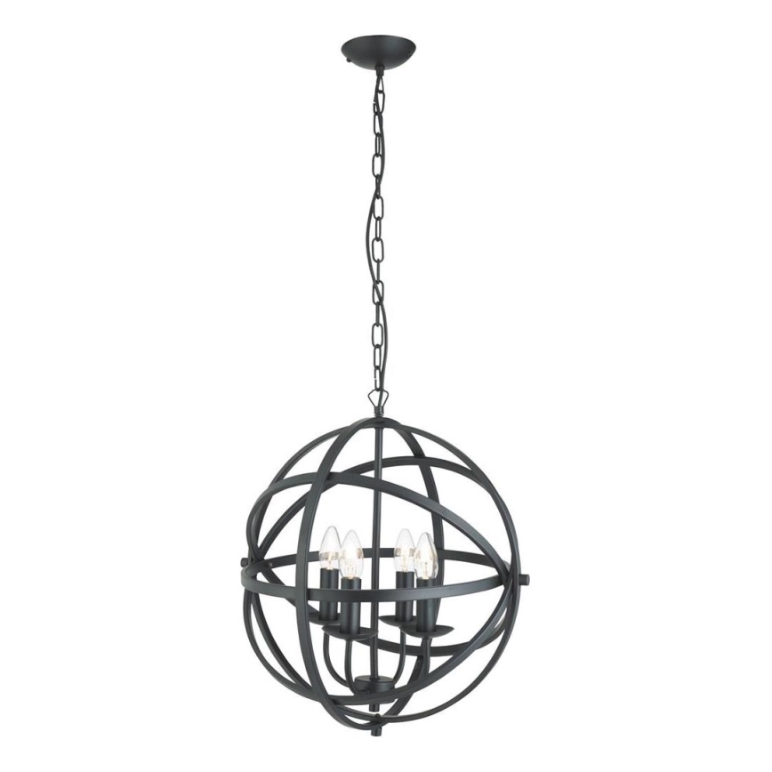 Searchlight - Liustra ant grandinės ORBIT 4xE14/60W/230V juoda