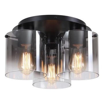 Searchlight - Lubinis šviestuvas SWEDEN 3xE27/60W/230V skersmuo 39 cm juodas/dūminis