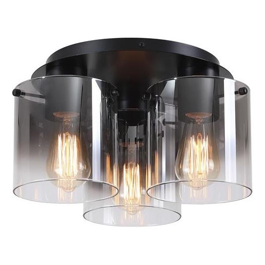 Searchlight - Lubinis šviestuvas SWEDEN 3xE27/60W/230V skersmuo 39 cm juodas/dūminis