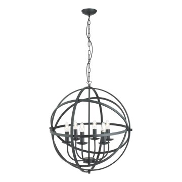 Searchlight - Pakabinamas šviestuvas ant grandinės ORBIT 6xE14/60W/230V juodas