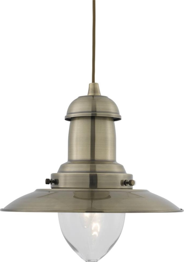 Searchlight - pakabinamas šviestuvas ant laido FISHERMAN 1xE27/60W/230V žalvaris