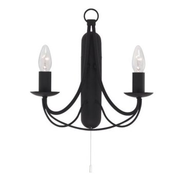 Searchlight - Sieninis šviestuvas MAYPOLE 2xE14/60W/230V juoda