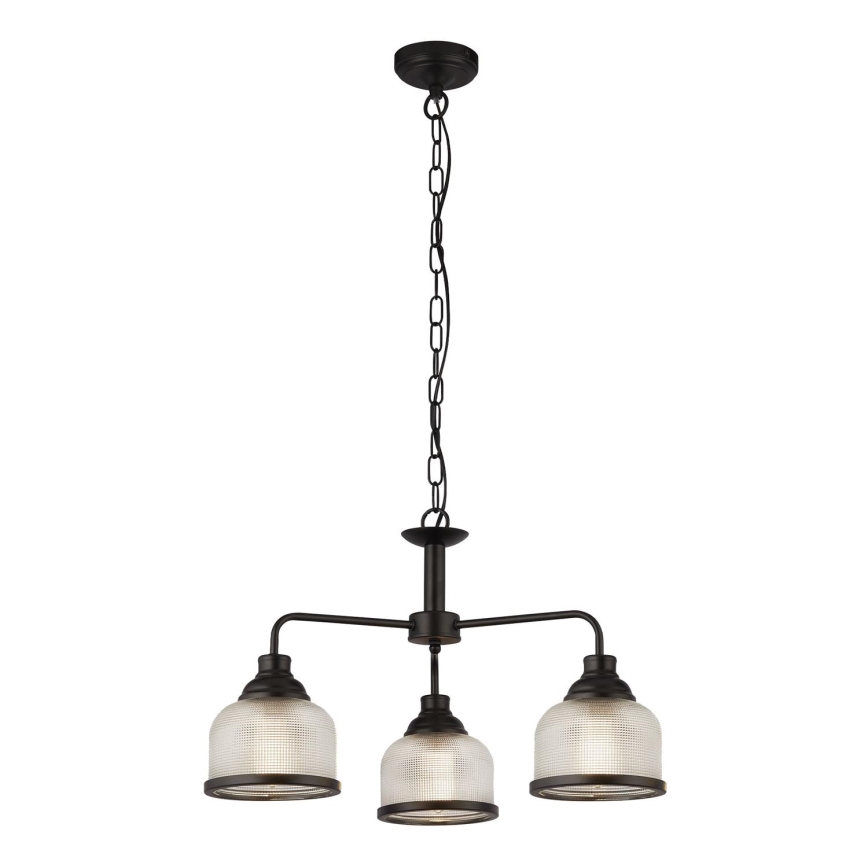Searchlight - Sietynas, kabinamas ant grandinės BISTRO 3xE27/60W/230V juoda