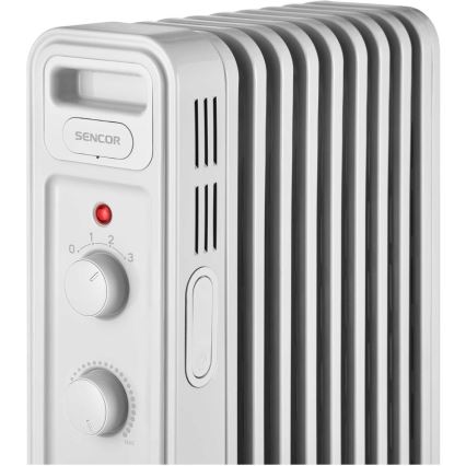 Sencor - 9 segmentų aliejinis radiatorius, 800/1200/2000 W, 230 V, baltas