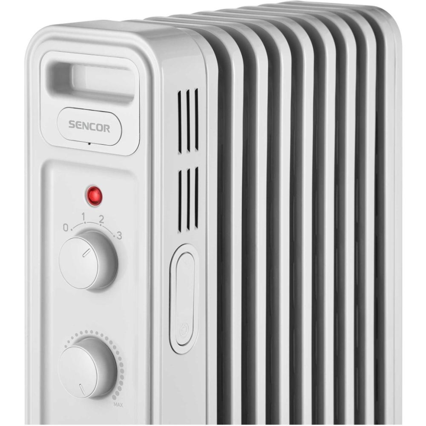 Sencor - 9 segmentų aliejinis radiatorius, 800/1200/2000 W, 230 V, baltas