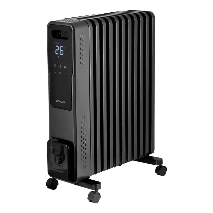 Sencor - aliejinis radiatorius, 11 sekcijų, 1000/1200/2400 W, 230 V, Wi-Fi, juodas