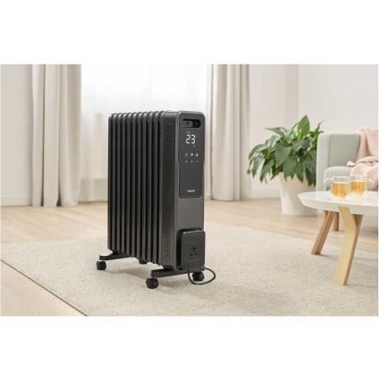 Sencor - aliejinis radiatorius, 11 sekcijų, 1000/1200/2400 W, 230 V, Wi-Fi, juodas