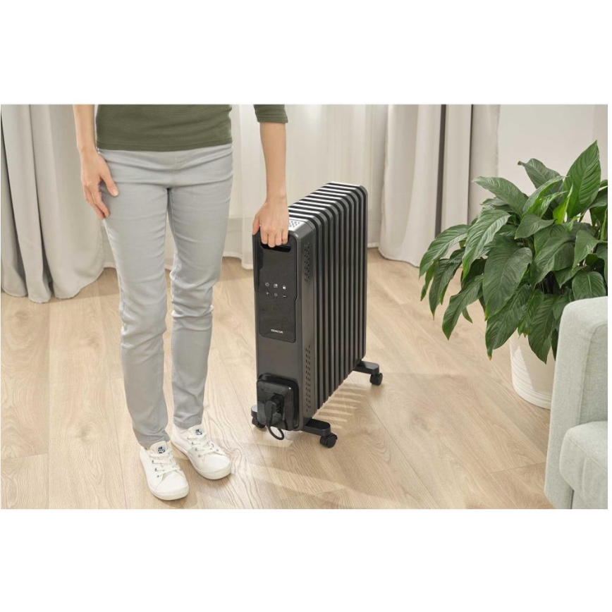 Sencor - aliejinis radiatorius, 11 sekcijų, 1000/1200/2400 W, 230 V, Wi-Fi, juodas