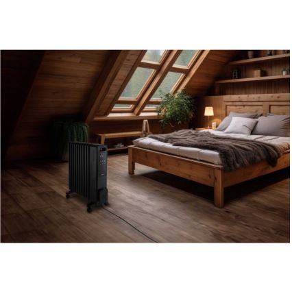 Sencor - aliejinis radiatorius, 11 sekcijų, 1000/1200/2400 W, 230 V, Wi-Fi, juodas
