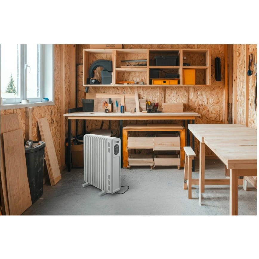 Sencor - Alyvos šildytuvas su 13 sekcijų 1000/2500W/230V, baltas + nuotolinis valdymas