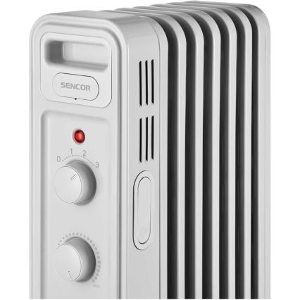 Sencor - aliejinis radiatorius su 7 sekcijomis 600/900/1500W/230V baltas